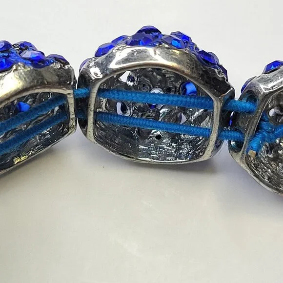 Blue Crystal Rhinestone Bracelet - Picture 3 of 9